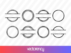 Basic Shapes Circle Monogram Frame SVG