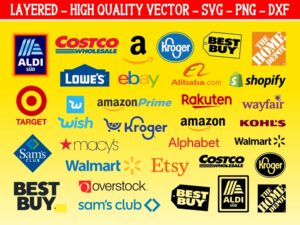 Best Quality Online Store logos Shopping Store SVG clipart