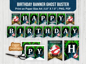 Birthday Banner Ghost Buster Printable Party Decor PDF