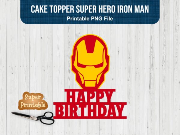 Cake Topper Super Hero Iron Man PNG preview