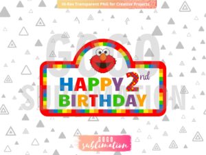 Elmo 2nd Birthday Cake Topper Printable PNG