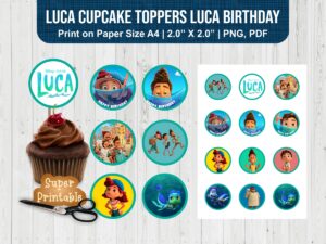 Luca Cupcake Toppers Luca Birthday Party Decoration