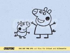 Peppa Pig SVG Outline George and Granny Vector
