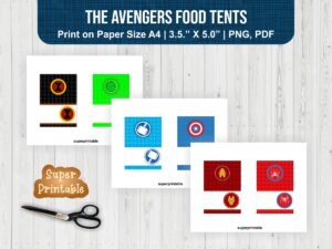 The Avengers Food Tents Printable PDF and PNG