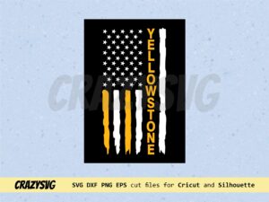 Yellowstone National Park American Flag Cricut SVG