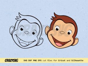 curious george face svg vector