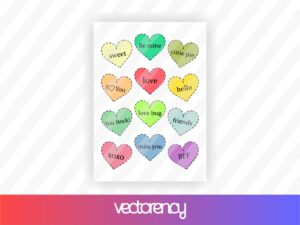 printable hearts valentine love bff xoxo pdf preview