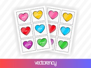 valentine hearts coloring matching printable