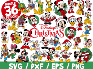 Disney Christmas SVG Bundle, Mickey Christmas SVG, Minnie Christmas, Mickey Ornament, Minnie Christmas, Donald, Daisy, Merry Christmas Tree