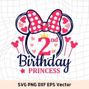 2nd Birthday Princess SVG Two Clipart Mouse update