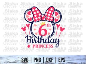6th Birthday Princess Svg