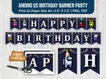 Among Us Birthday Banner Party Supplies Printable