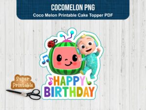 Cocomelon PNG Coco Melon Printable Cake Topper PNG