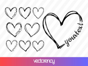 Doodle Handdrawn Heart SVG Bundle