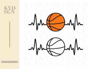 Heartbeat Line Basketball SVG Files
