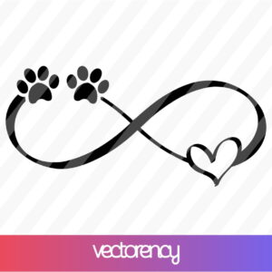 Infinity sign pet paw svg cricut