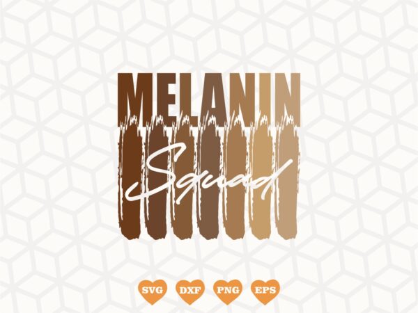 Melanin Squad SVG PNG Sublimation Design Clipart New