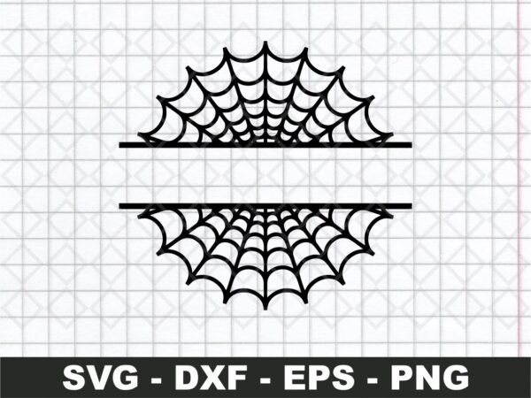 Monogram Cut File Spiderweb Split Name Frame SVG cut file