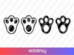 Rabbit Easter Bunny Footprints SVG