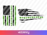St Patrick's Day USA Flag Shamrocks Irish SVG