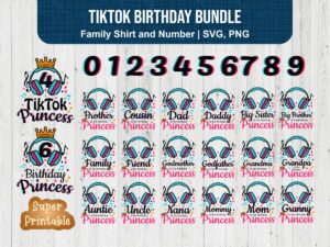 Tiktok Birthday Bundle Family Shirt and Number