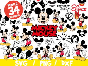Mickey Mouse SVG Bundle, Mickey Bundle SVG, Disney SVG, Mickey Cricut, Mickey Silhouette, Mickey Fireworks, Vinyl File, Png