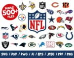 NFL Football Logos 500 Bundle Nfl Football Clipart Nfl Svg Files Nfl Cricut Files NFL Teams Cutting, Vector, Vinyl, Eps, Png, Wordmarks