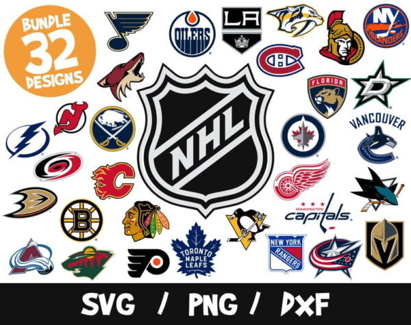 NHL Hockey Teams Logos Bundle, NHL Hockey Clipart, Nhl Svg Files Nhl Cricut Files Nhl Teams Cutting, Vector, Vinyl, Eps, Png, Nhl Teams