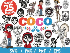 Coco SVG Bundle, Coco Vector, Coco Cricut, Coco T-Shirt, Halloween SVG, Coco Cut File, Coco Layered, Miguel SVG, Candy Skull Svg, Disney Svg
