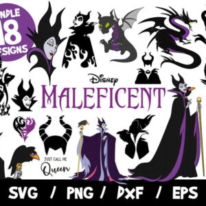 Maleficent SVG Bundle, Halloween SVG, Disney Villain SVG, Maleficent Clip Art, Maleficent Vector, Maleficent Cut File, Maleficent Layered