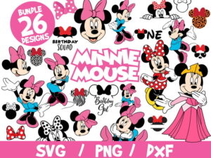 Minnie Mouse SVG Bundle, Minnie Bundle SVG, Disney SVG, Minnie Cricut, Minnie Silhouette, Disney Trip, Vinyl File, Cut File, Eps