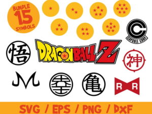 Dragon Ball Symbols SVG, Dragon Ball Vector, Dragon Ball Svg, Bundle, Cricut, Silhouette, Kaio Symbol, Kami Symbol, Goku, Kame, Majin, Stars