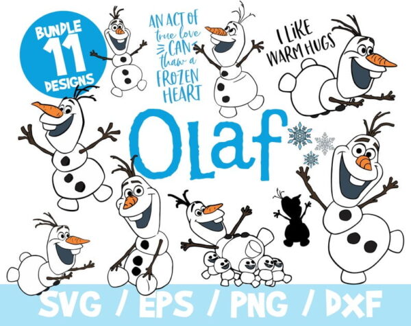 Olaf SVG Bundle, Frozen Bundle SVG, Disney SVG, Olaf Cricut, Olaf Silhouette, Olaf Svg, Disney Svg, Frozen 2, Elsa Svg, Olaf Dxf