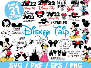 Disney Trip 2022 SVG Bundle, Disney Trip Vector, Disney SVG, Mickey Cricut Silhouette, Mickey Fireworks, The One Where We Go To Disney