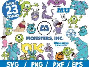 Monsters Inc SVG Bundle, Monsters University SVG, Disney SVG, Monsters Inc Cricut, Disney Trip, Halloween, Cute Boo Svg, Sulley Svg Mike Svg