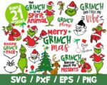Grinch SVG Bundle, Christmas SVG, Merry Grinchmas, Resting Grinch Face, Grinch Cricut, Grinch T-Shirt, Christmas Vector Cut File Baby Grinch