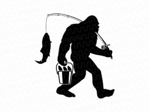 Bigfoot Fishing Svg cricut Files