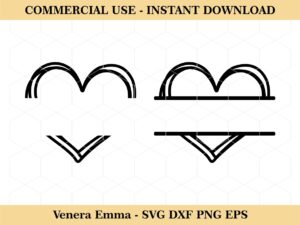 Doodle Heart Monogram SVG