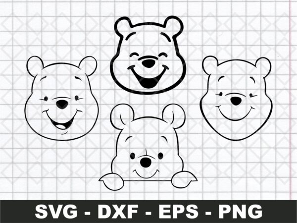 Face Pooh Clipart SVG