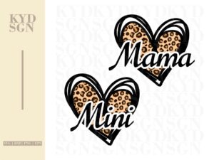 Mama Mini Leopard Heart SVG