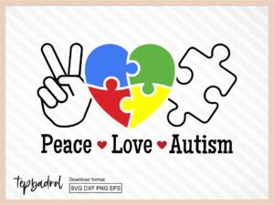 Peace Love Autism svg