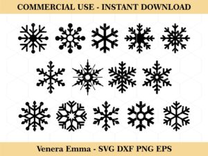 Winter Snowflakes svg file silhouettes vector