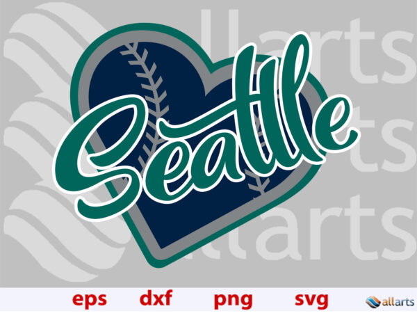banner ALLARTS seattle 1 Vectorency Baseball Seattle Mariners SVG, Seattle baseball heart svg, Seattle heart png, sublimation file, cut American baseball heart file to cut, Seattle heart silhouette, instant download.