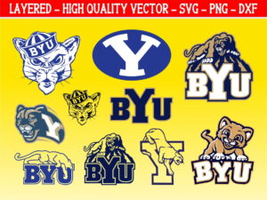 BYU Cougar SVGB Bundle Brigham Young University Vector