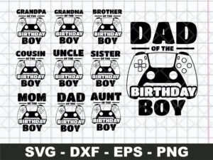 Birthday Boy Svg, Birthday Family Pack Video Game Level 9 SVG