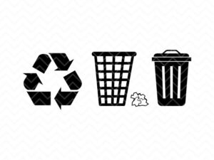 Clipart Trash and Recycle Symbol SVG