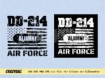 Dd-214 Alumni SVG Cricut, Air Force USA Flag SVG Cut File