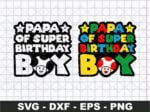 Funny Papa Of Super Birthday Boy SVG Cut File