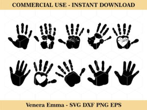 Handprint SVG Hand Cut Silhouette Clipart Cut File