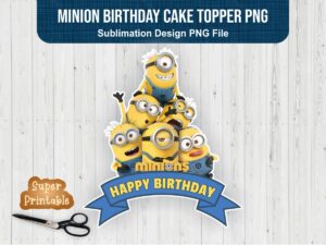 Minion Birthday Cake Topper PNG
